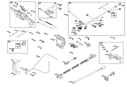 Controls Group Diagram and Parts List for 61E377-0139-J1 400000 - 699999 Briggs and Stratton Engine
